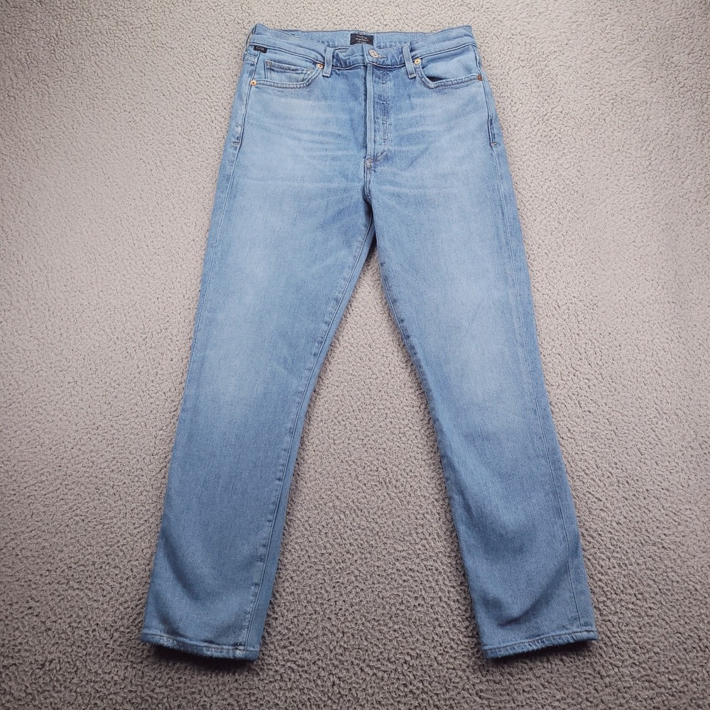 COH Jeans Womens Size 28 Olivia Crop High Rise Slim Leg Button Fly Blue Denim